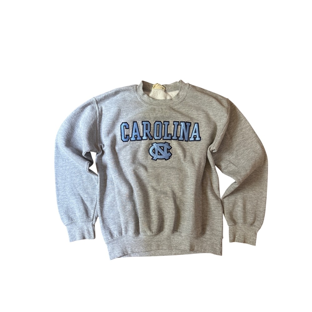 Vantage Carolina Sweatshirt Women Gray Vintage Collegiate Pullover SIZE SM